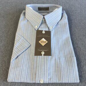 Claybrooke Men’s 16.5 Short Sleeve Oxford Shirt – Wrinkle Free Stain Repellent T
